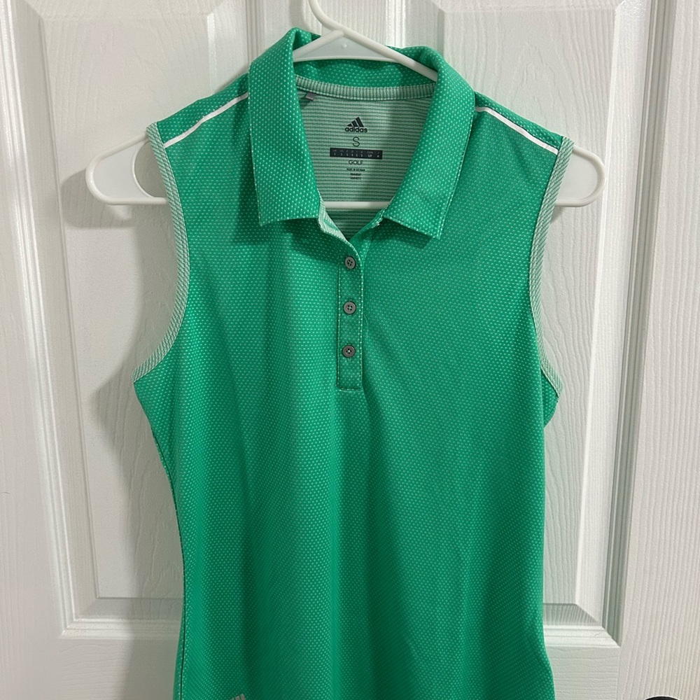 Adidas Women's Green Sleeveless Tank Top